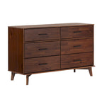 Commode à 6 tiroirs en bois massif Middlebrook Modern avec poignées en métal