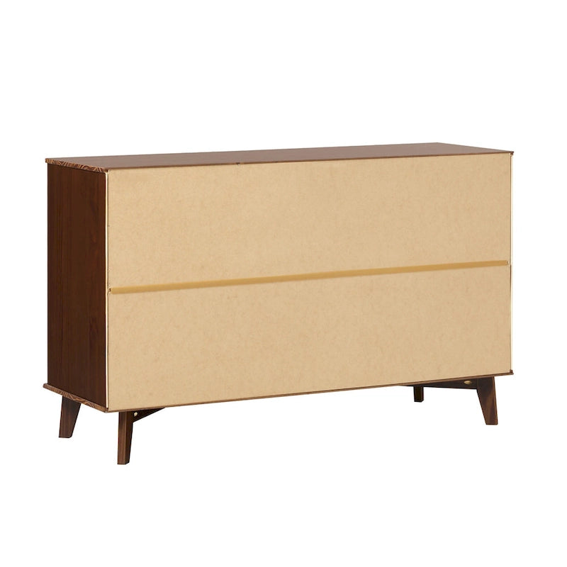 Commode à 6 tiroirs en bois massif Middlebrook Modern avec poignées en métal