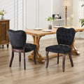 Lot de 2 chaises de salle à manger, chaises d'appoint capitonnées douces avec pieds en bois, chaise de salle à manger recouverte de velours