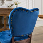 Lot de 2 chaises de salle à manger, chaises d'appoint capitonnées douces avec pieds en bois, chaise de salle à manger recouverte de velours