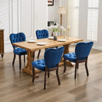 Lot de 2 chaises de salle à manger, chaises d'appoint capitonnées douces avec pieds en bois, chaise de salle à manger recouverte de velours