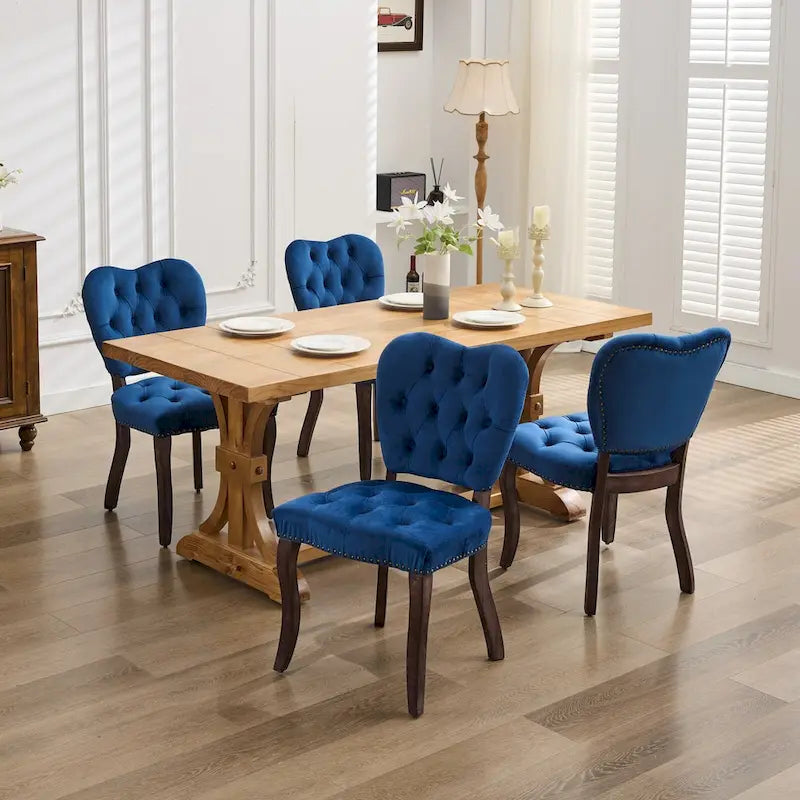 Lot de 2 chaises de salle à manger, chaises d'appoint capitonnées douces avec pieds en bois, chaise de salle à manger recouverte de velours