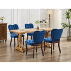 Lot de 2 chaises de salle à manger, chaises d'appoint capitonnées douces avec pieds en bois, chaise de salle à manger recouverte de velours