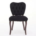 Lot de 2 chaises de salle à manger, chaises d'appoint capitonnées douces avec pieds en bois, chaise de salle à manger recouverte de velours