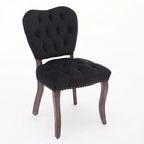 Lot de 2 chaises de salle à manger, chaises d'appoint capitonnées douces avec pieds en bois, chaise de salle à manger recouverte de velours