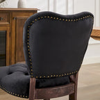 Lot de 2 chaises de salle à manger, chaises d'appoint capitonnées douces avec pieds en bois, chaise de salle à manger recouverte de velours