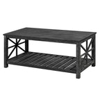 47 Table Basse de Ferme Moderne avec Étagère de Rangement
