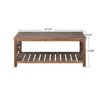 47 Table Basse de Ferme Moderne avec Étagère de Rangement