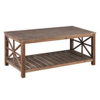 47 Table Basse de Ferme Moderne avec Étagère de Rangement