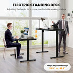 Bureau debout en verre monobloc 48 x 24 avec tiroirs inscriptibles