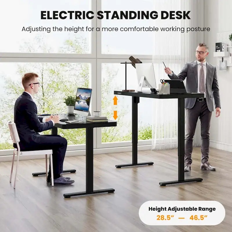 Bureau debout en verre monobloc 48 x 24 avec tiroirs inscriptibles