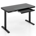 Bureau debout en verre monobloc 48 x 24 avec tiroirs inscriptibles