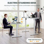 Bureau debout en verre monobloc 48 x 24 avec tiroirs inscriptibles