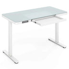 Bureau debout en verre monobloc 48 x 24 avec tiroirs inscriptibles