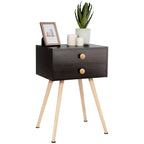 Table de chevet/d'appoint de canapé/bout de canapé de style Mid-century moderne avec 2 tiroirs