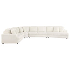 Canapé sectionnel modulaire Sono 4 pièces, 6 coussins décoratifs, blanc ivoire cannelé