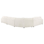 Canapé sectionnel modulaire Sono 4 pièces, 6 coussins décoratifs, blanc ivoire cannelé