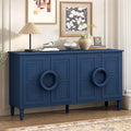 Buffet avec poignées rondes, meuble de rangement en bois avec étagère réglable, console avec 4 portes
