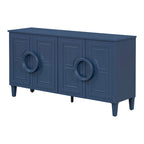 Buffet avec poignées rondes, meuble de rangement en bois avec étagère réglable, console avec 4 portes