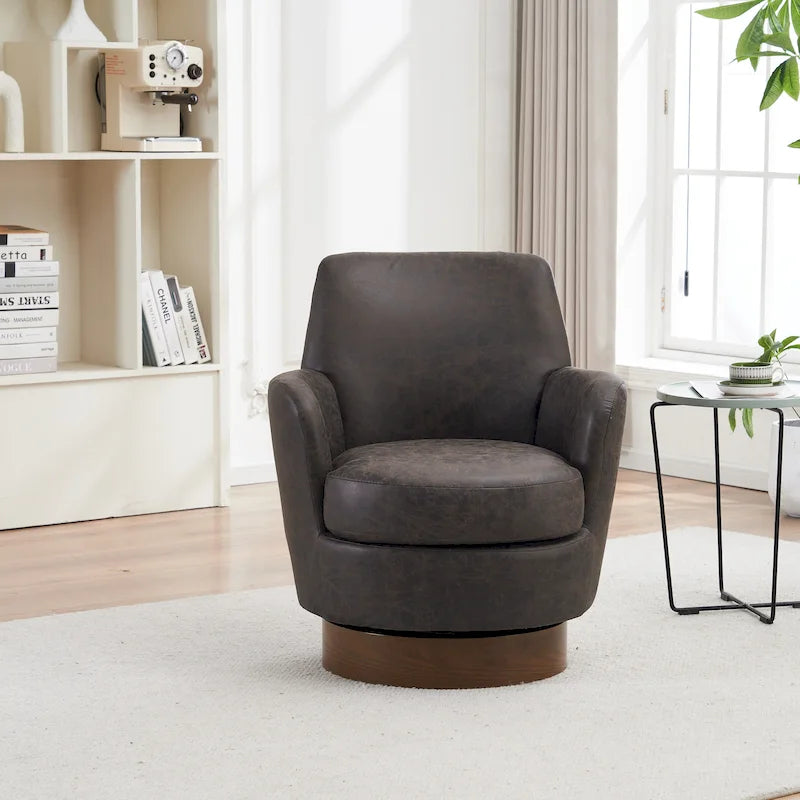 Fauteuils pivotants en similicuir PU à 360 degrés pour salon, chambre à coucher