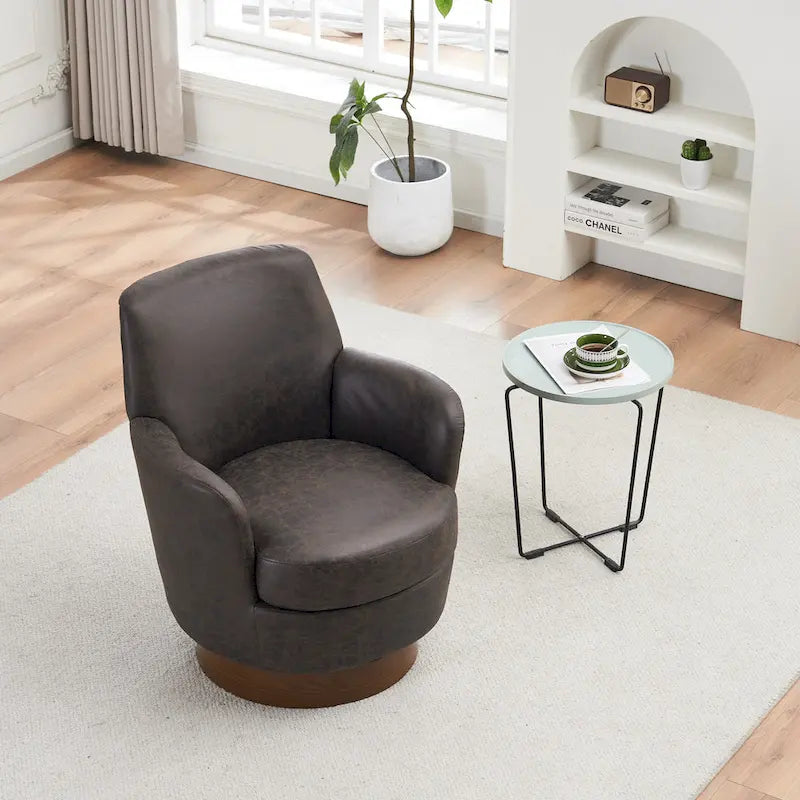 Fauteuils pivotants en similicuir PU à 360 degrés pour salon, chambre à coucher