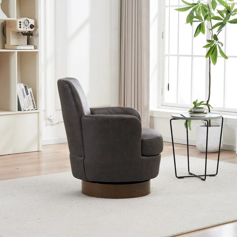 Fauteuils pivotants en similicuir PU à 360 degrés pour salon, chambre à coucher