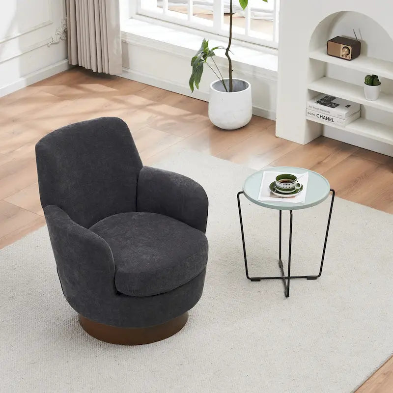 Fauteuils pivotants en similicuir PU à 360 degrés pour salon, chambre à coucher