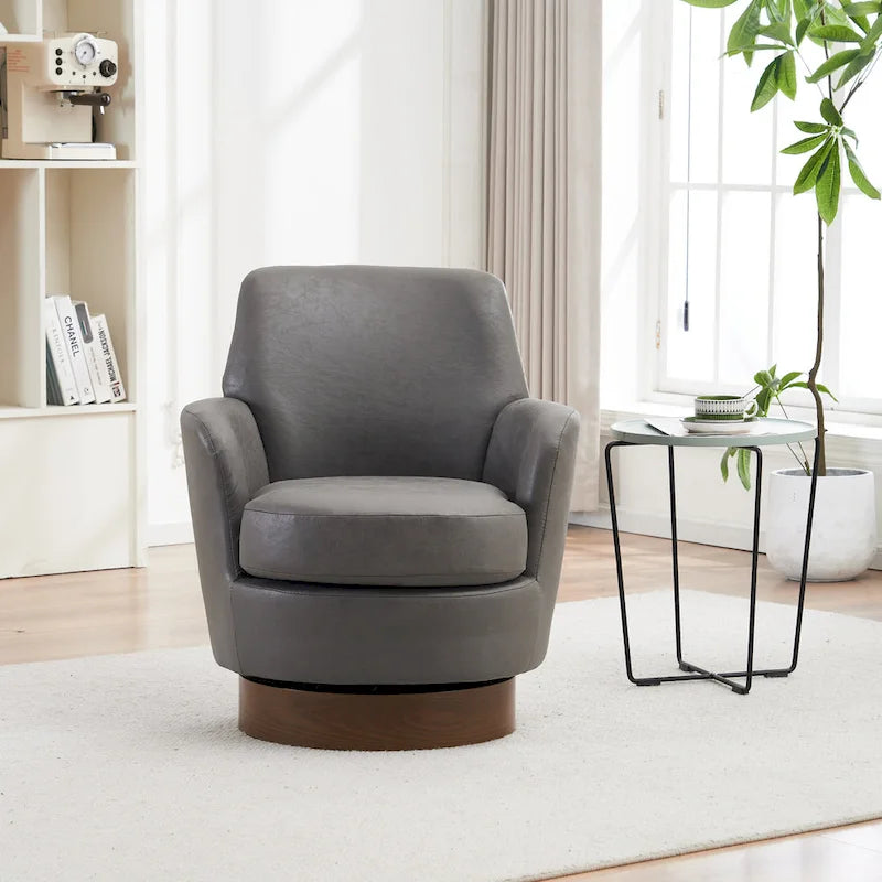 Fauteuils pivotants en similicuir PU à 360 degrés pour salon, chambre à coucher