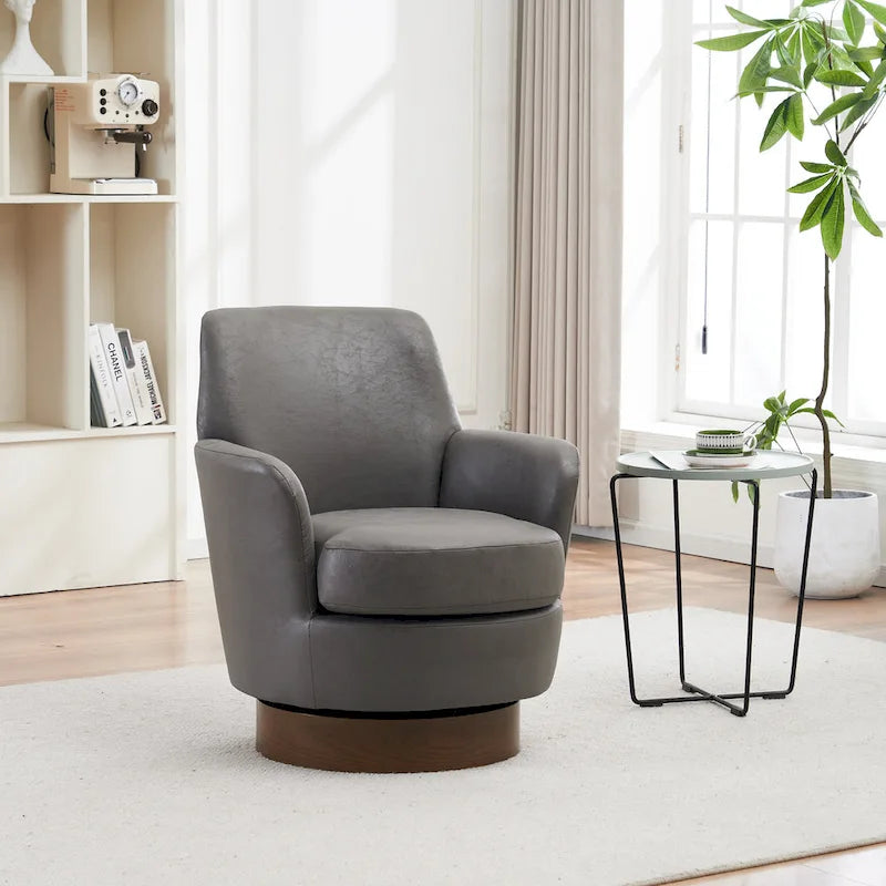 Fauteuils pivotants en similicuir PU à 360 degrés pour salon, chambre à coucher