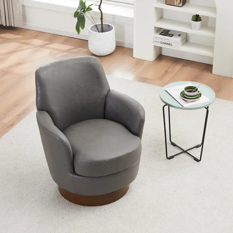 Fauteuils pivotants en similicuir PU à 360 degrés pour salon, chambre à coucher