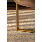 Table basse ronde moderne rétro à empiècements avec pieds croisés