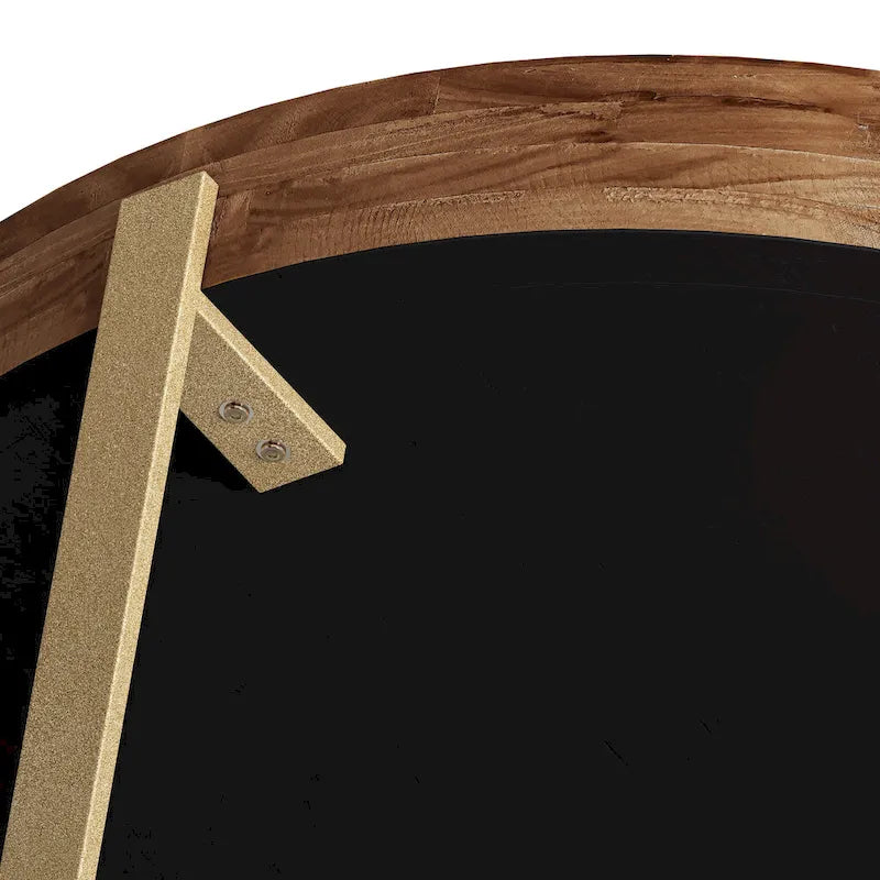 Table basse ronde moderne rétro à empiècements avec pieds croisés