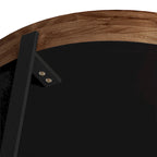 Table basse ronde moderne rétro à empiècements avec pieds croisés