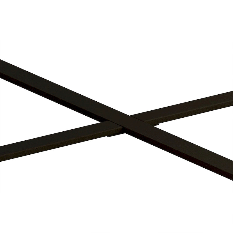 Table basse ronde moderne rétro à empiècements avec pieds croisés