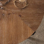Table basse ronde moderne rétro à empiècements avec pieds croisés