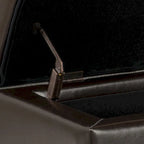 Banc de rangement ottoman Mission en similicuir touffeté marron