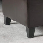 Banc de rangement ottoman Mission en similicuir touffeté marron