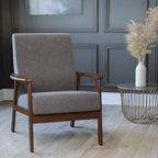 Fauteuil de style Mid-Century Modern avec structure et accoudoirs en bois