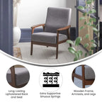 Fauteuil de style Mid-Century Modern avec structure et accoudoirs en bois