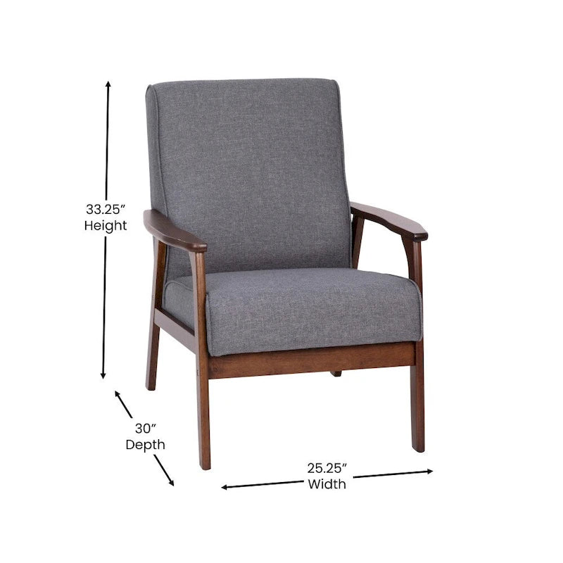 Fauteuil de style Mid-Century Modern avec structure et accoudoirs en bois