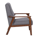 Fauteuil de style Mid-Century Modern avec structure et accoudoirs en bois