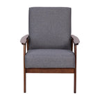 Fauteuil de style Mid-Century Modern avec structure et accoudoirs en bois