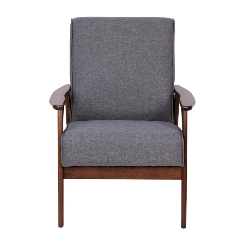 Fauteuil de style Mid-Century Modern avec structure et accoudoirs en bois