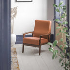 Fauteuil de style Mid-Century Modern avec structure et accoudoirs en bois