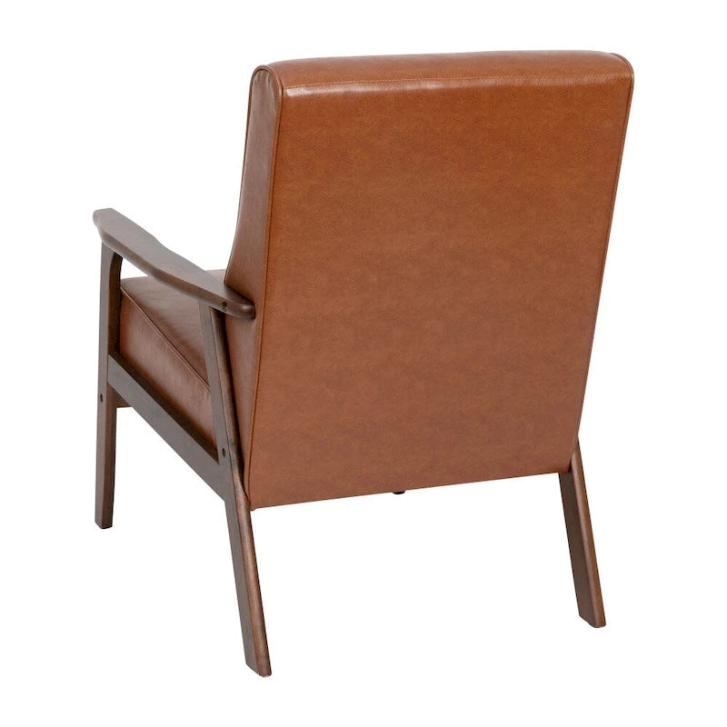 Fauteuil de style Mid-Century Modern avec structure et accoudoirs en bois
