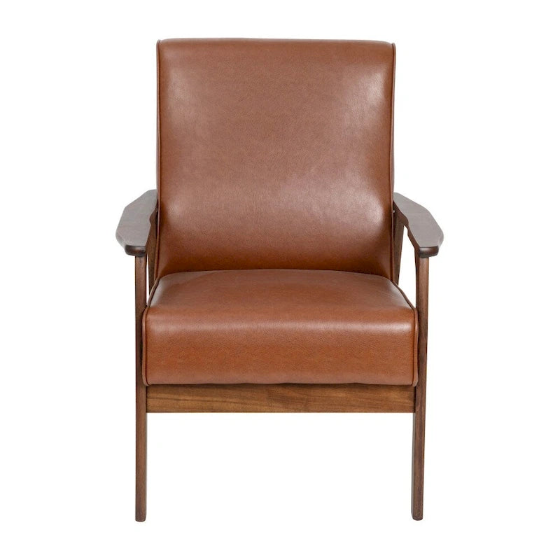 Fauteuil de style Mid-Century Modern avec structure et accoudoirs en bois