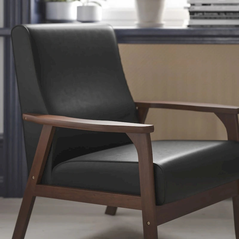 Fauteuil de style Mid-Century Modern avec structure et accoudoirs en bois
