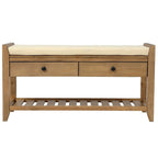 Banc de rangement multifonctionnel avec porte-chaussures, assise rembourrée et tiroirs