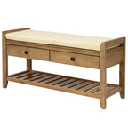 Banc de rangement multifonctionnel avec porte-chaussures, assise rembourrée et tiroirs