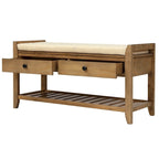 Banc de rangement multifonctionnel avec porte-chaussures, assise rembourrée et tiroirs
